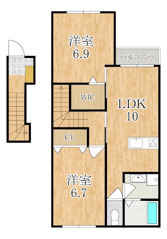 ヒルクレスト 201号室 間取り
