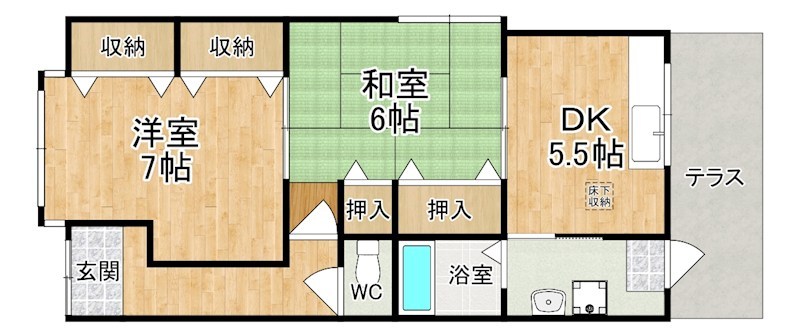 高畑戸建貸家Ⅱ 間取り
