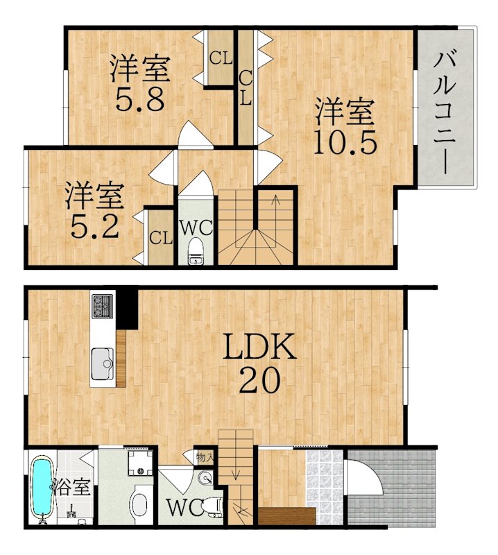 M's COURT 学園前  4号室 間取り