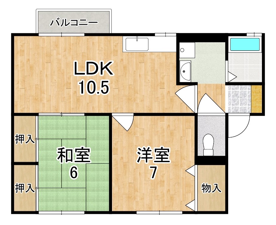 セジュール咲 206号室 間取り