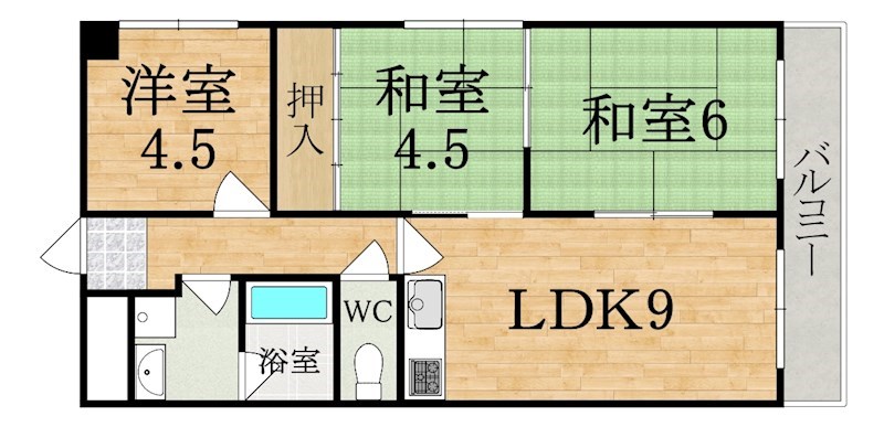 メゾン大和東生駒 216号室 間取り