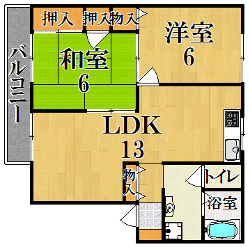 ラフォーレタケダＢ棟 203号室 間取り