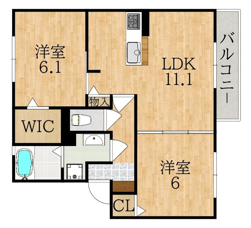 レグルス学園前 201号室 間取り