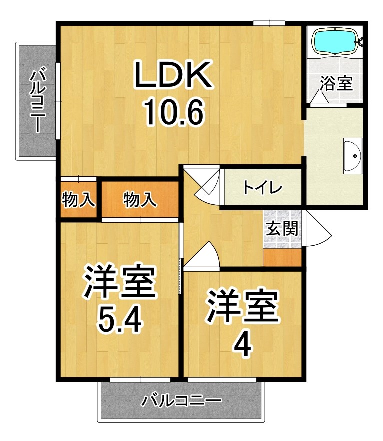 モーリスハウス 201号室 間取り