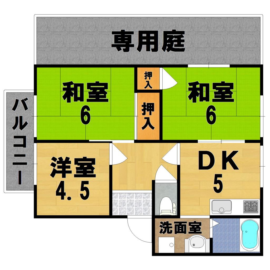 モーリスハウス 201号室 間取り