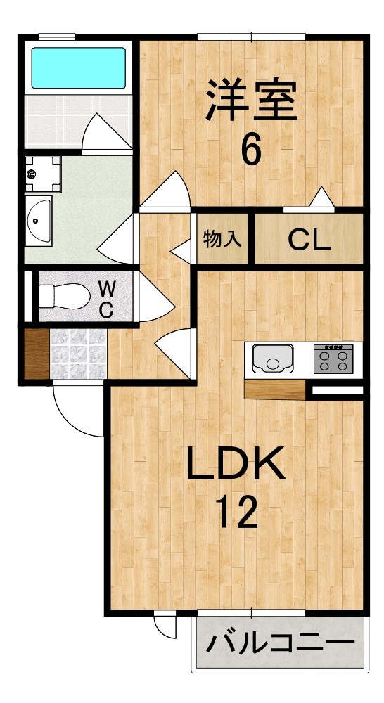 アンソレイエ星和台 102号室 間取り