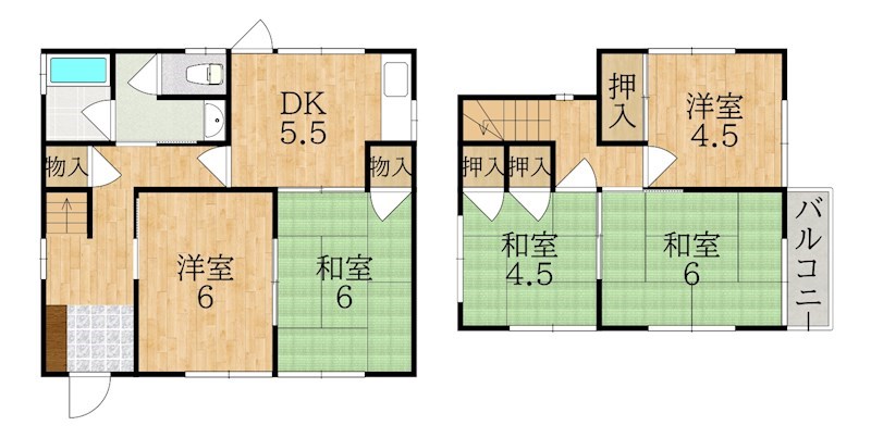 学園朝日元町2丁目戸建 間取り