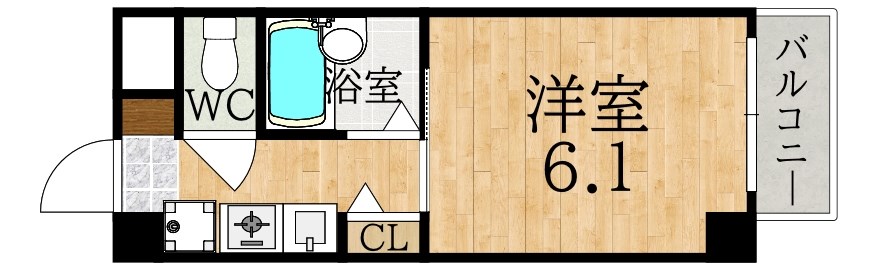オーキッドあやめ池 208号室 間取り