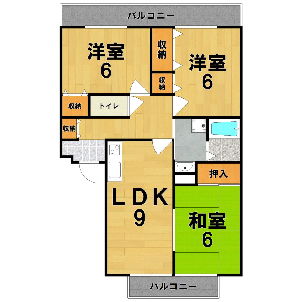 エミネンス朱雀 305号室 間取り