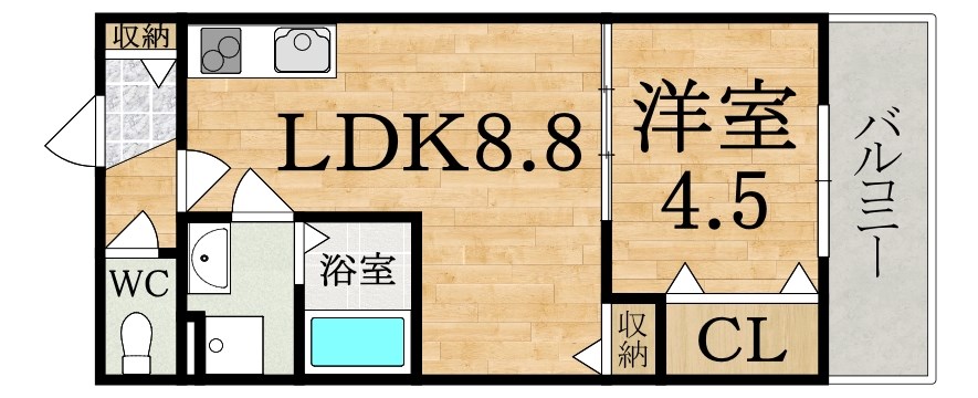 クレアール五位堂 203号室 間取り