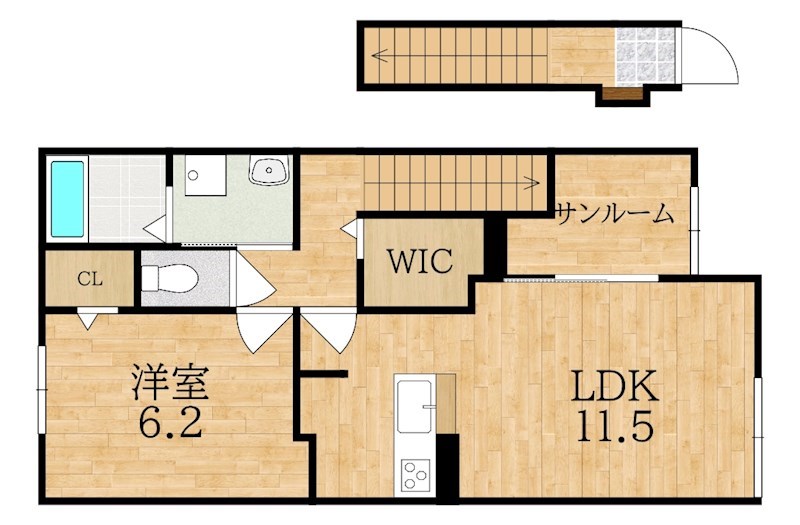 リジエール 201号室 間取り