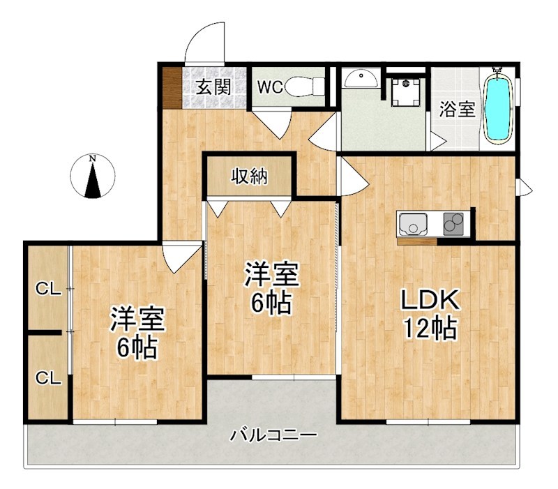 リノ　ムア 102号室 間取り