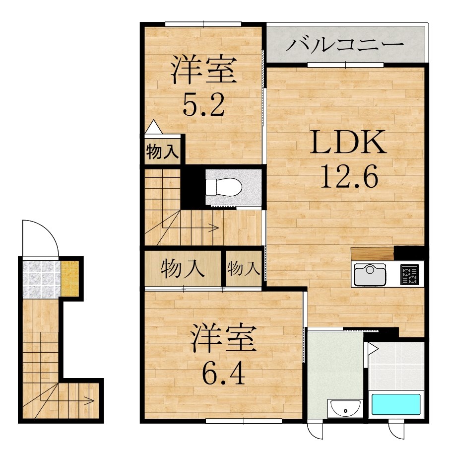 フェリーチェC 201号室 間取り