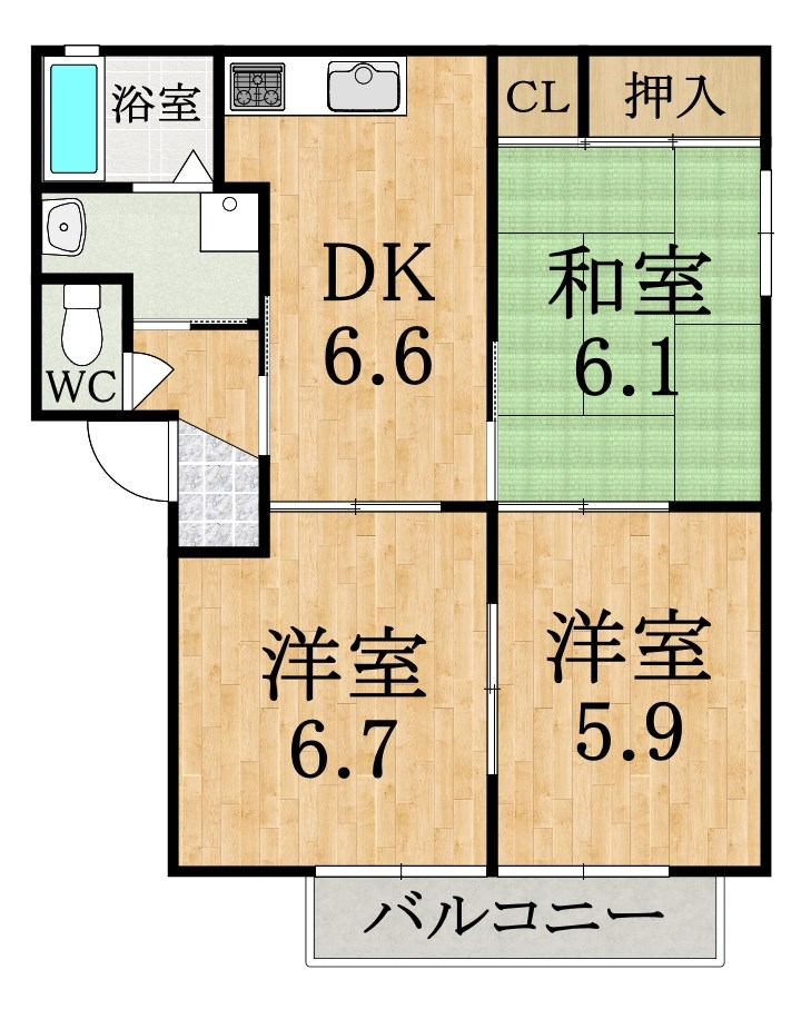 エスペランサⅠ 102号室 間取り