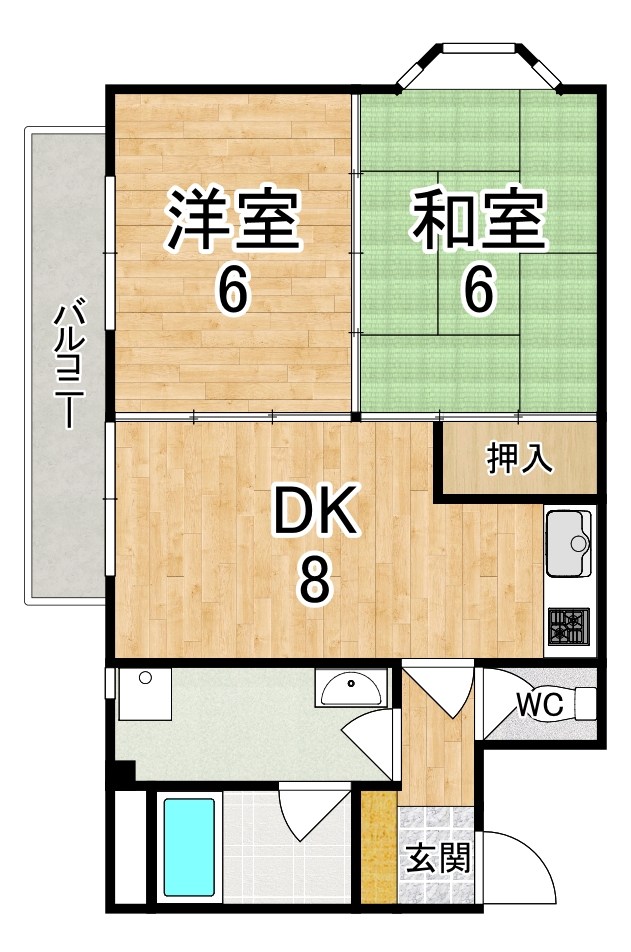 マンションポプリ 303号室 間取り