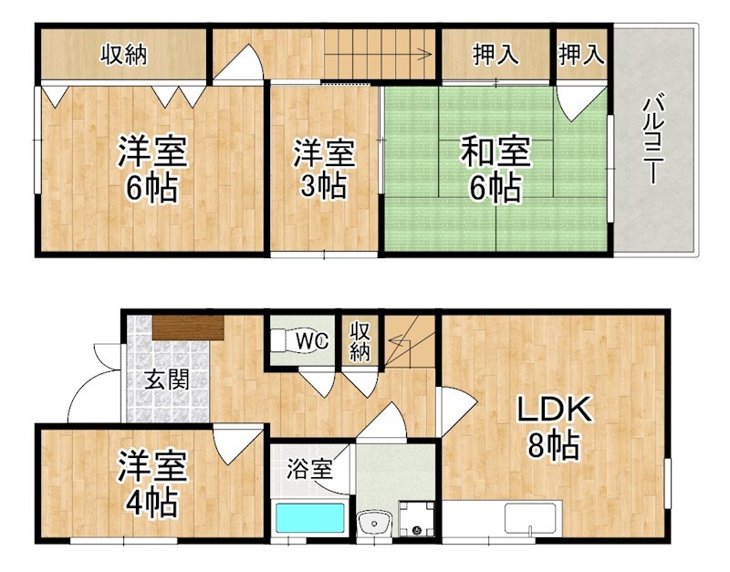 東九条町タウンハウス 1号室 間取り