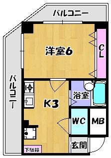 杉ヶ中町ビル 405号室 間取り