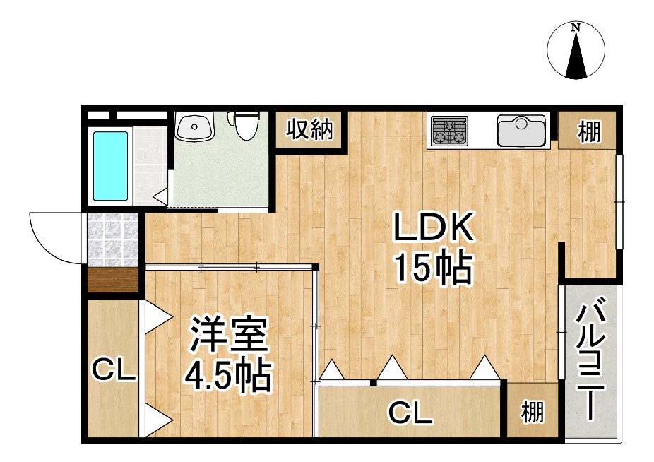 奈良コーポラス 409号室 間取り