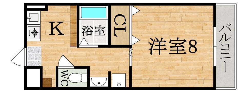 リードプレーンエム 206号室 間取り