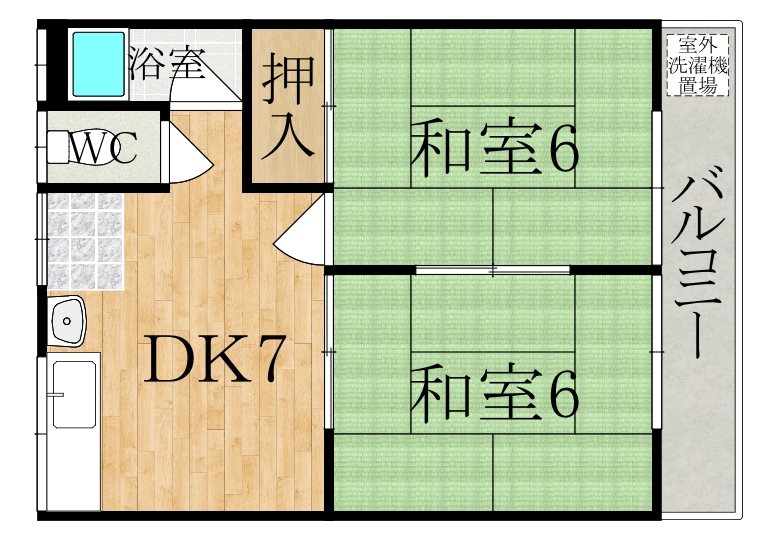ハイツ大栄 203号室 間取り