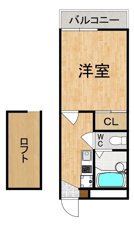 レオパレスブルースカイ王寺 304号室 間取り
