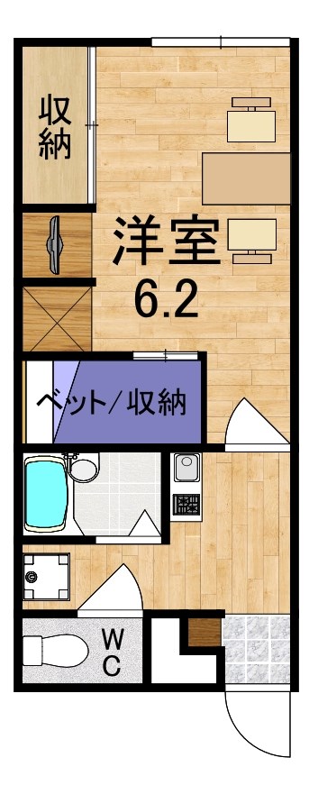 レオパレスＩＫＡＲＵＧＡ 201号室 間取り