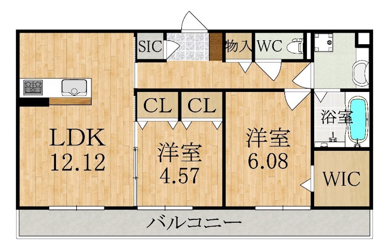 グランエスポワール 202号室 間取り