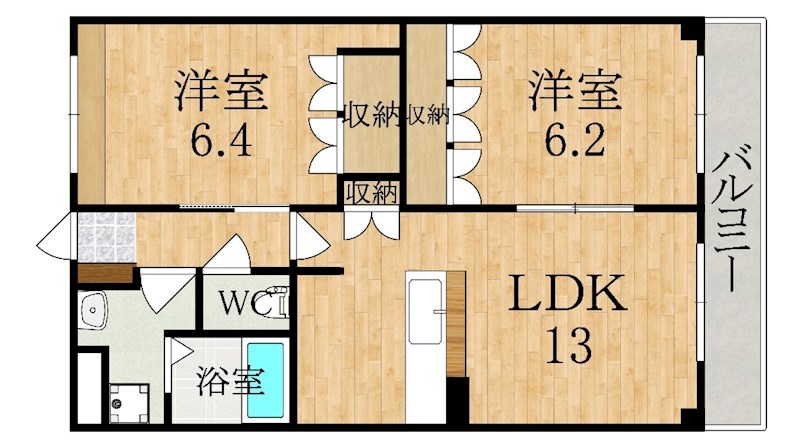 トウケンコーポ桜井南 305号室 間取り