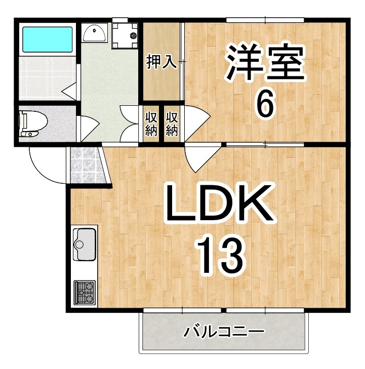 レジデンスボナールⅠ 105号室 間取り