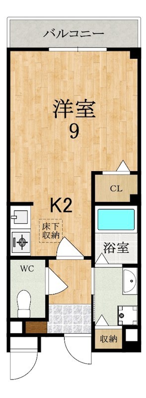 K-9.ほうその 102号室 間取り