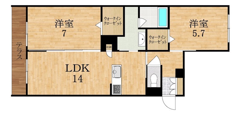 ソラマ 101号室 間取り