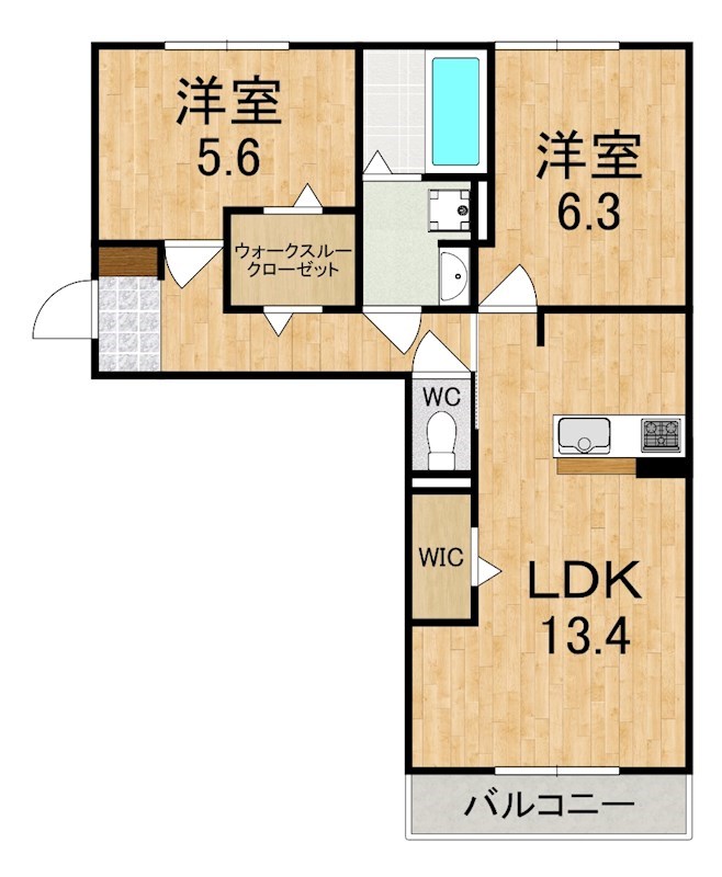 いかる 301号室 間取り