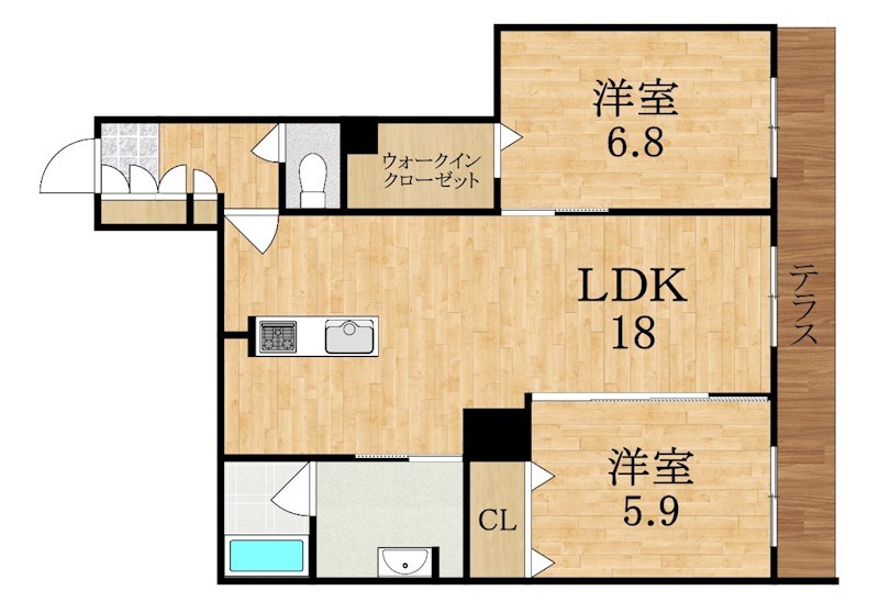ソラマ 103号室 間取り