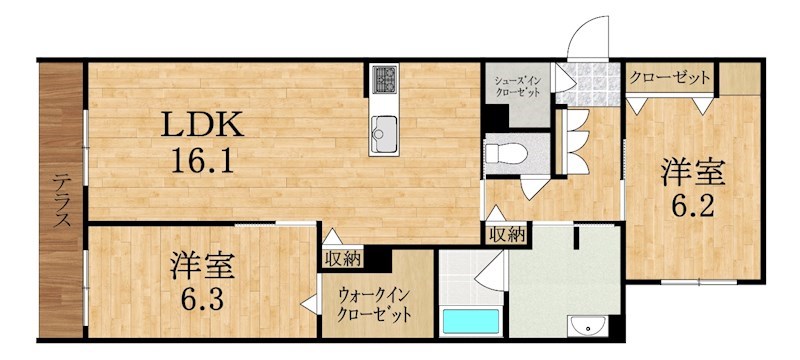 ソラマ 105号室 間取り