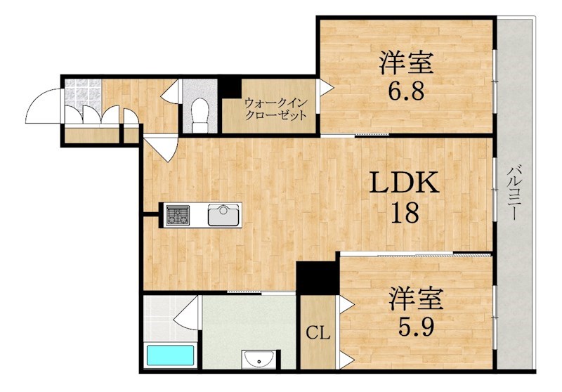 ソラマ 203号室 間取り