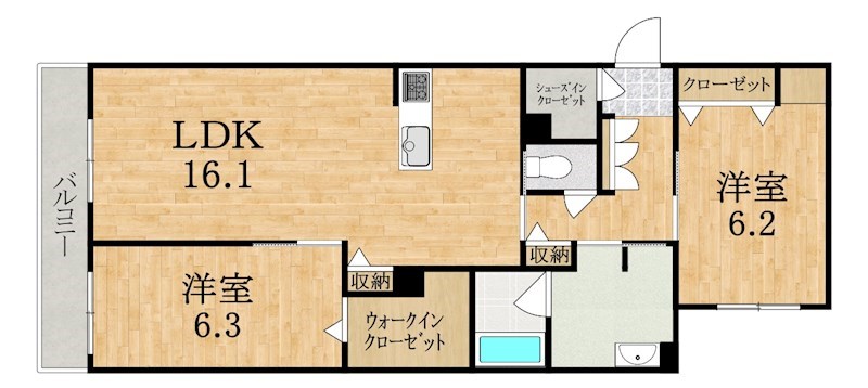 ソラマ 205号室 間取り