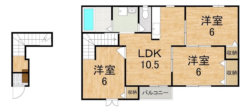 メイプルコート 203号室 間取り