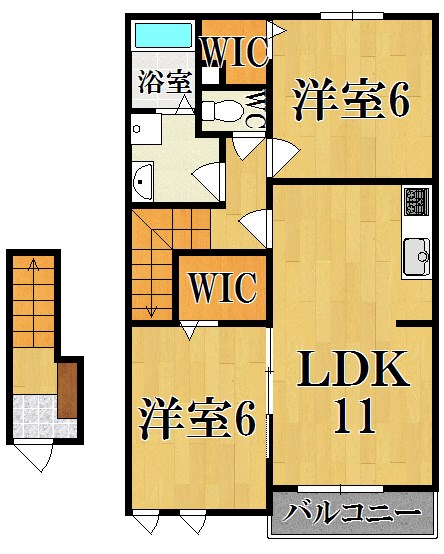 プリムローズ 203号室 間取り