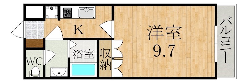 プランドール大和 207号室 間取り