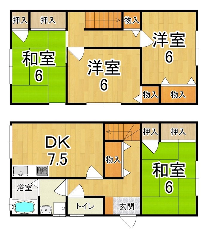 デュオあやめ池3号棟 3-2号室 間取り
