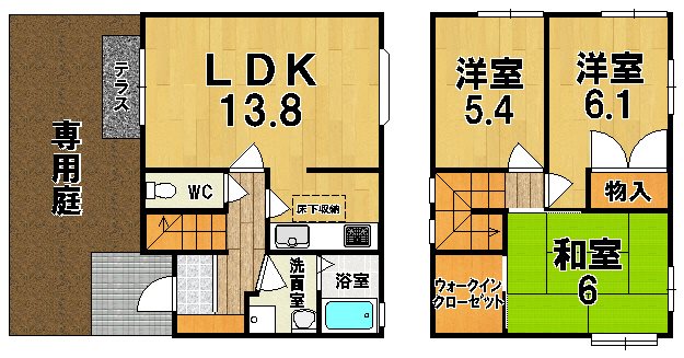 谷村メゾネットＢ 101号室 間取り