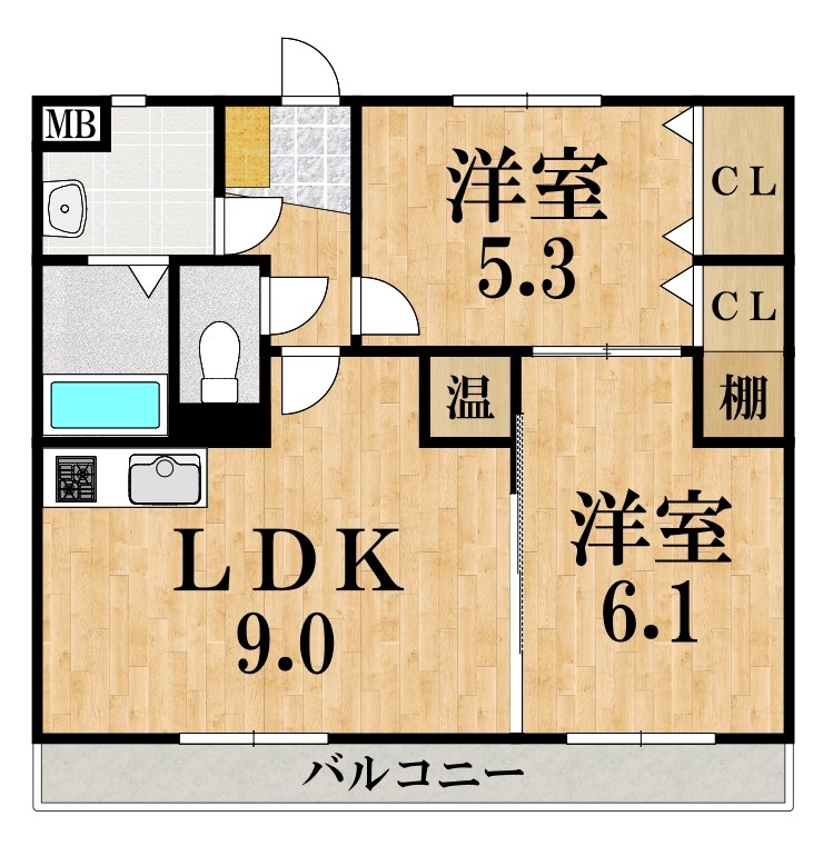 ルミエール 202号室 間取り