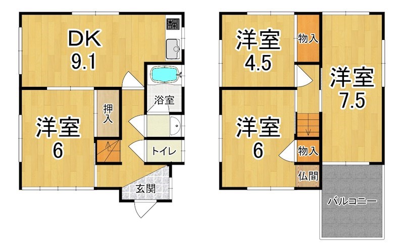 西大寺北町4丁目戸建 間取り