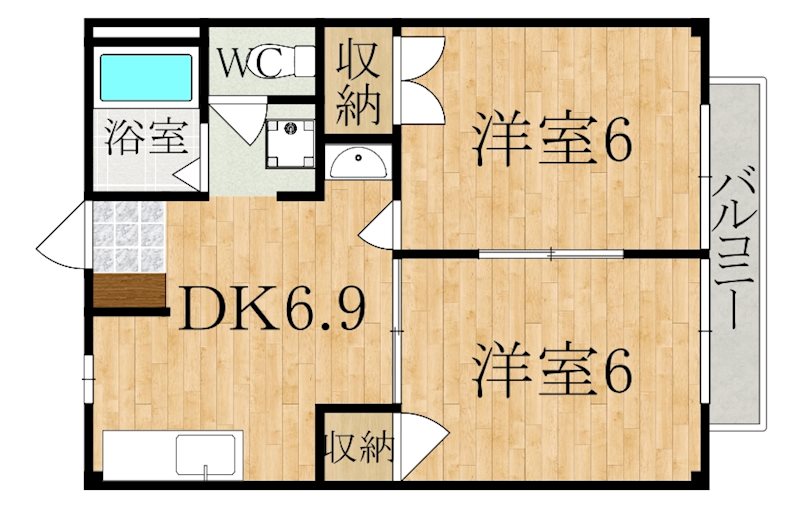 ヴィラージュ島田 203号室 間取り