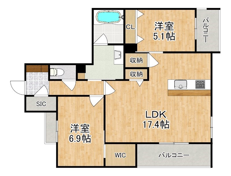 レジデンス三条宮前 205号室 間取り