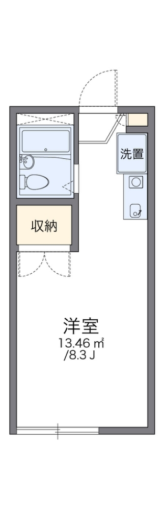 レオパレス法華寺 208号室 間取り