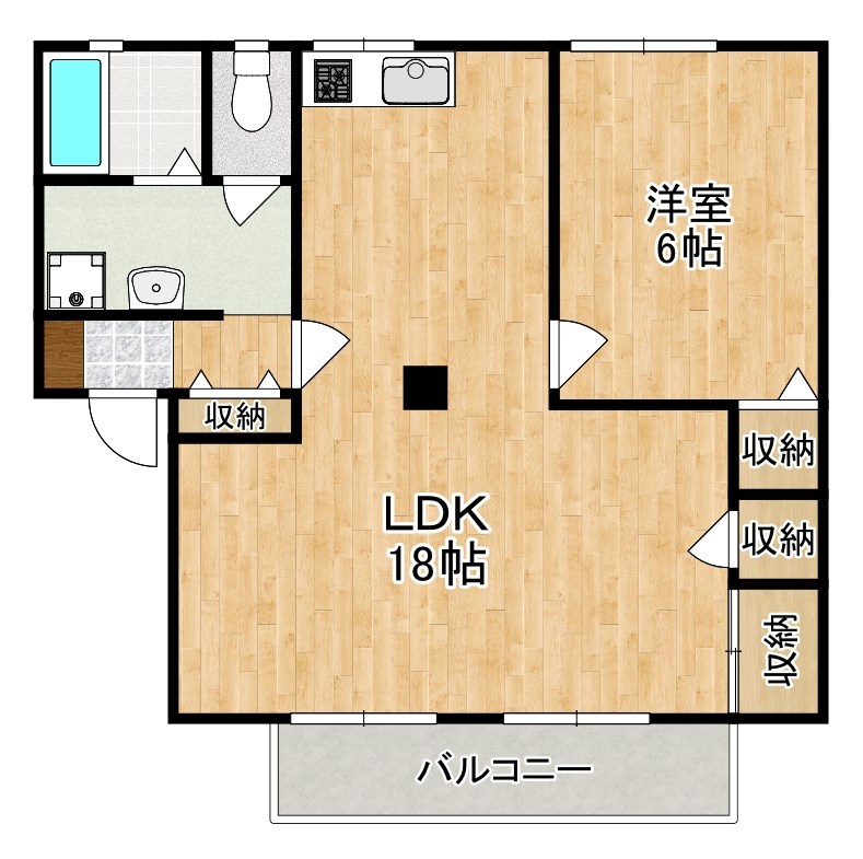 サンハイツ２号館 105号室 間取り
