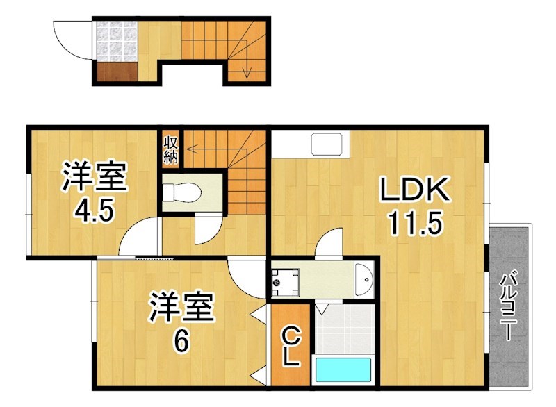 フォンターナ若葉 206号室 間取り