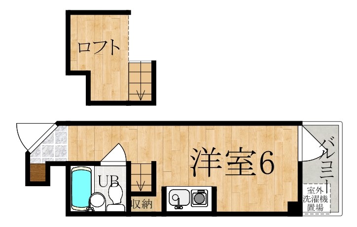 Bell one B 202号室 間取り