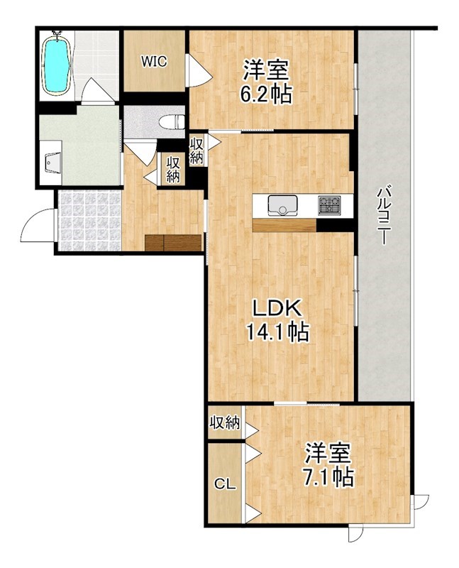 プラート　キアリノ 202号室 間取り